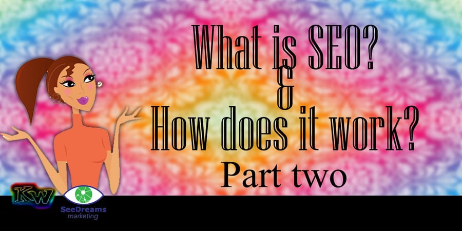 What Is SEO and How it Works Part Two Title Graphic SeeDreams Marketing Taos, NM Header